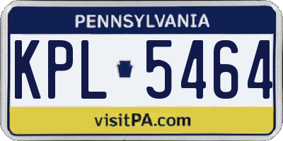 PA license plate KPL5464