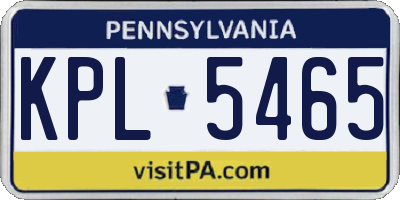 PA license plate KPL5465
