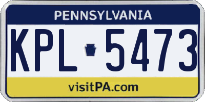 PA license plate KPL5473