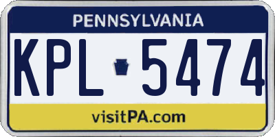 PA license plate KPL5474