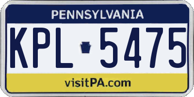 PA license plate KPL5475