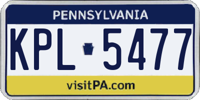 PA license plate KPL5477