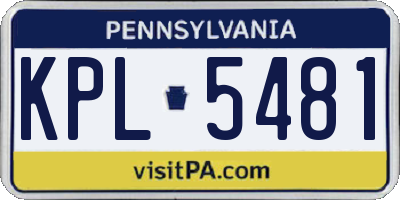 PA license plate KPL5481