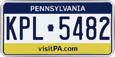 PA license plate KPL5482