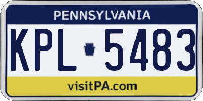 PA license plate KPL5483