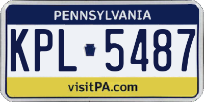 PA license plate KPL5487