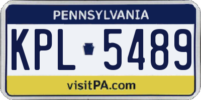 PA license plate KPL5489