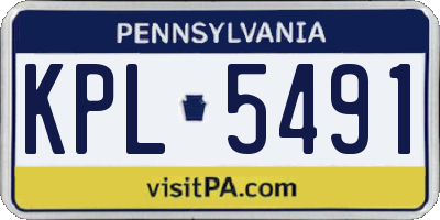 PA license plate KPL5491