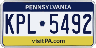 PA license plate KPL5492