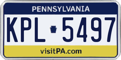 PA license plate KPL5497