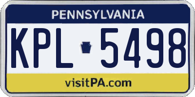 PA license plate KPL5498