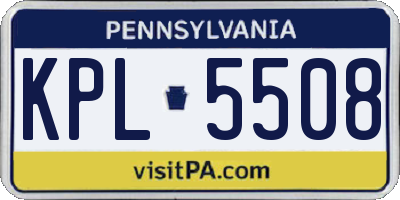 PA license plate KPL5508