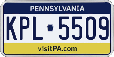 PA license plate KPL5509