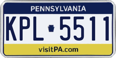 PA license plate KPL5511