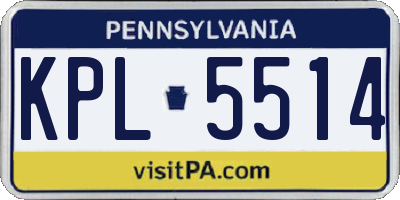 PA license plate KPL5514