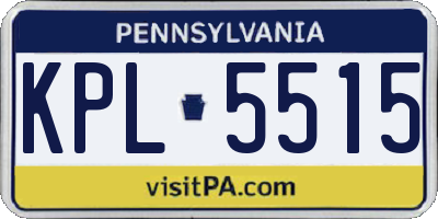 PA license plate KPL5515