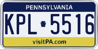 PA license plate KPL5516