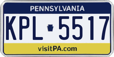PA license plate KPL5517