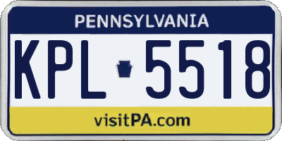 PA license plate KPL5518