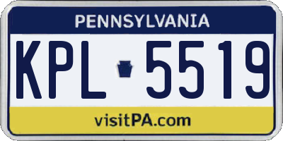 PA license plate KPL5519