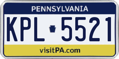 PA license plate KPL5521
