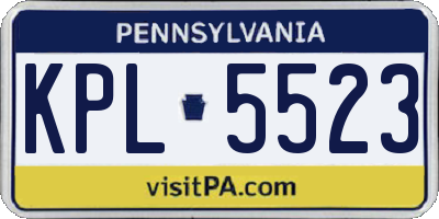 PA license plate KPL5523