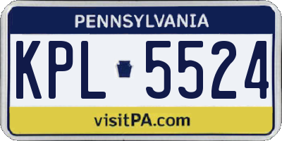 PA license plate KPL5524