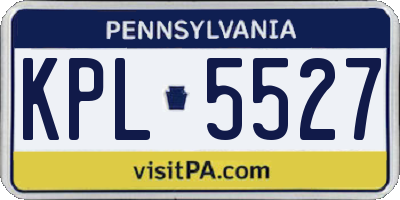 PA license plate KPL5527