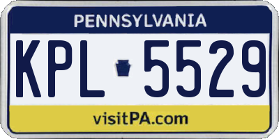 PA license plate KPL5529