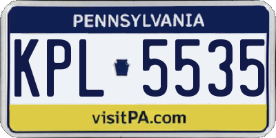 PA license plate KPL5535