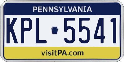 PA license plate KPL5541