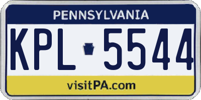 PA license plate KPL5544