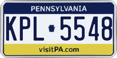 PA license plate KPL5548