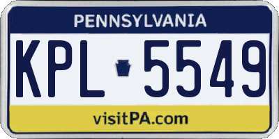 PA license plate KPL5549