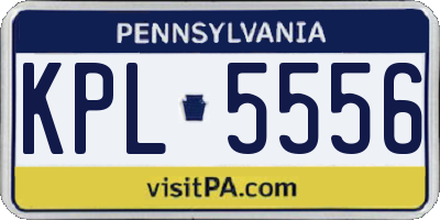PA license plate KPL5556