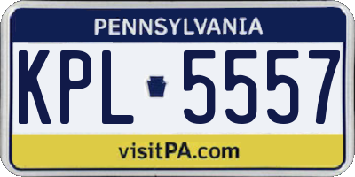 PA license plate KPL5557