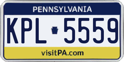 PA license plate KPL5559