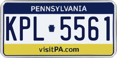 PA license plate KPL5561