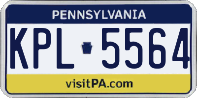 PA license plate KPL5564