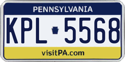 PA license plate KPL5568