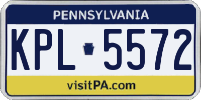 PA license plate KPL5572