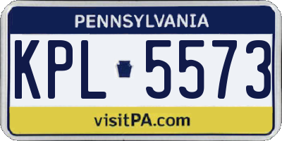 PA license plate KPL5573
