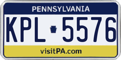 PA license plate KPL5576
