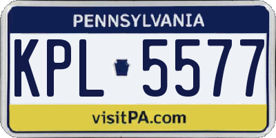 PA license plate KPL5577