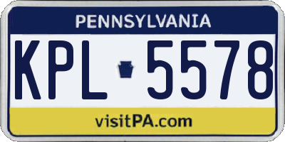 PA license plate KPL5578