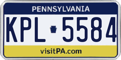 PA license plate KPL5584