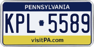 PA license plate KPL5589