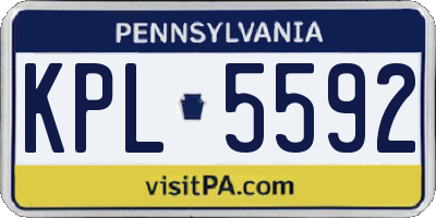 PA license plate KPL5592