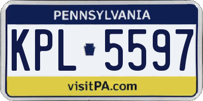 PA license plate KPL5597