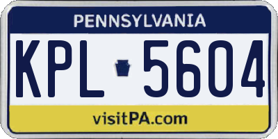 PA license plate KPL5604